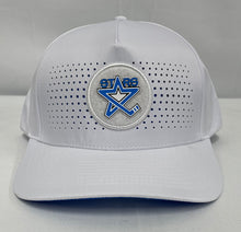 Load image into Gallery viewer, White Stars Patch, Blue Dot Background Adjust. Hat
