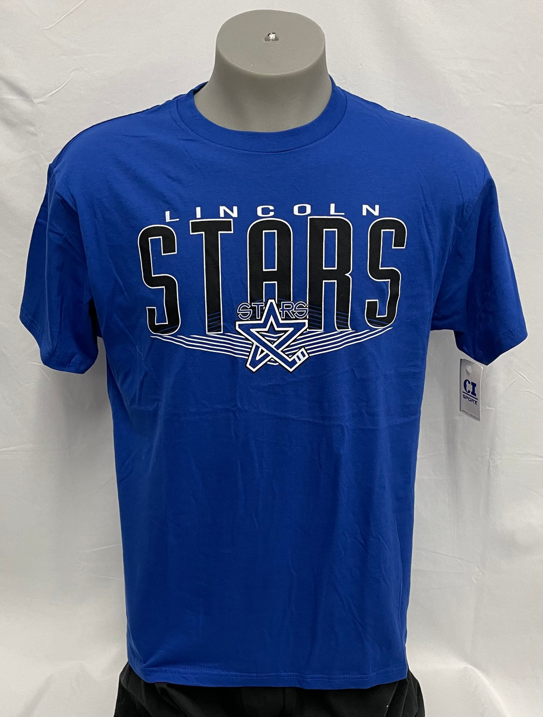 Blue Lincoln Stars, Logo+Stripes Tee