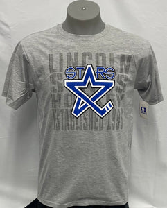 Gray Stars Logo Overlap Design Tee