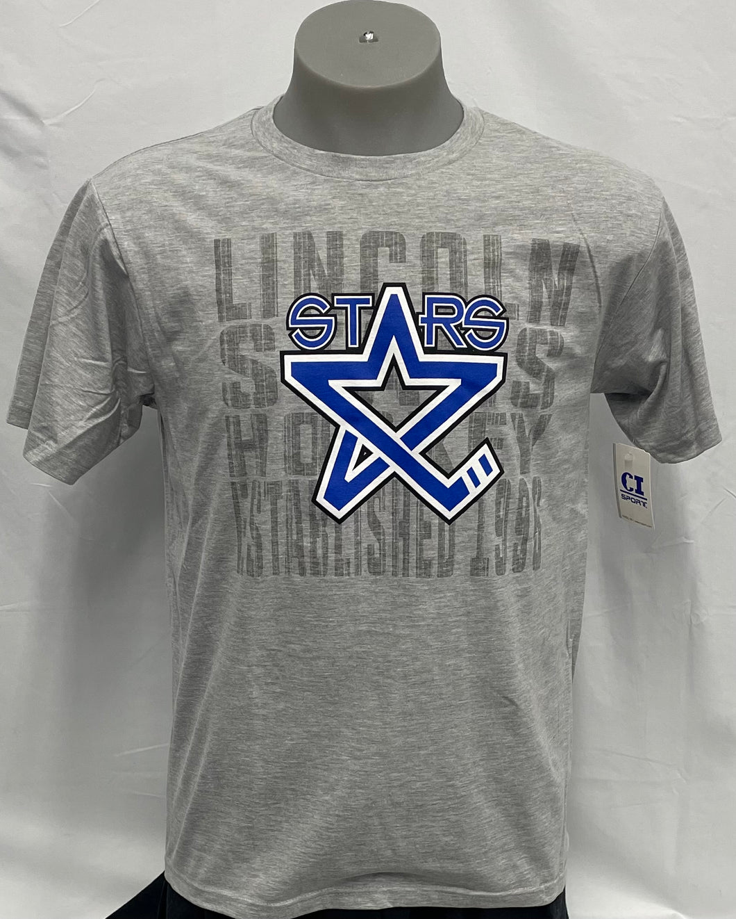 Gray Stars Logo Overlap Design Tee