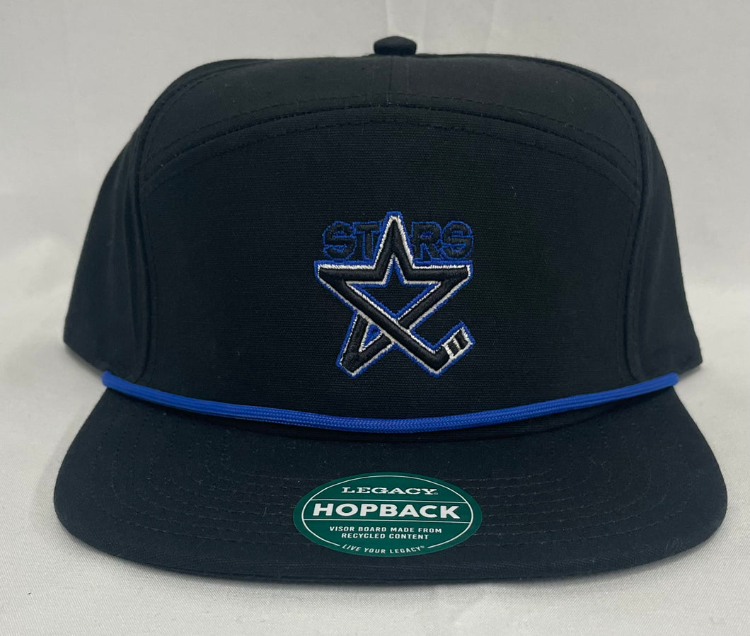 Black Stars Logo, Blue Rope Flatbill Adjustable Hat