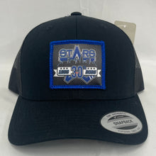 Load image into Gallery viewer, Black/Black Mesh 30th Anniversary Logo Patch Adjustable Hat
