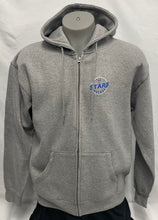 Load image into Gallery viewer, Gray Lincoln Stars Circle Left Chest+Back Full Zip Hoodie
