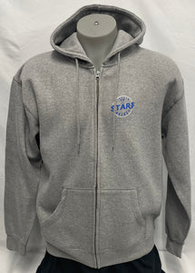 Gray Lincoln Stars Circle Left Chest+Back Full Zip Hoodie