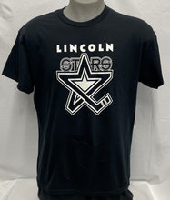 Load image into Gallery viewer, Black Glow In The Dark Stars Logo T-shirt
