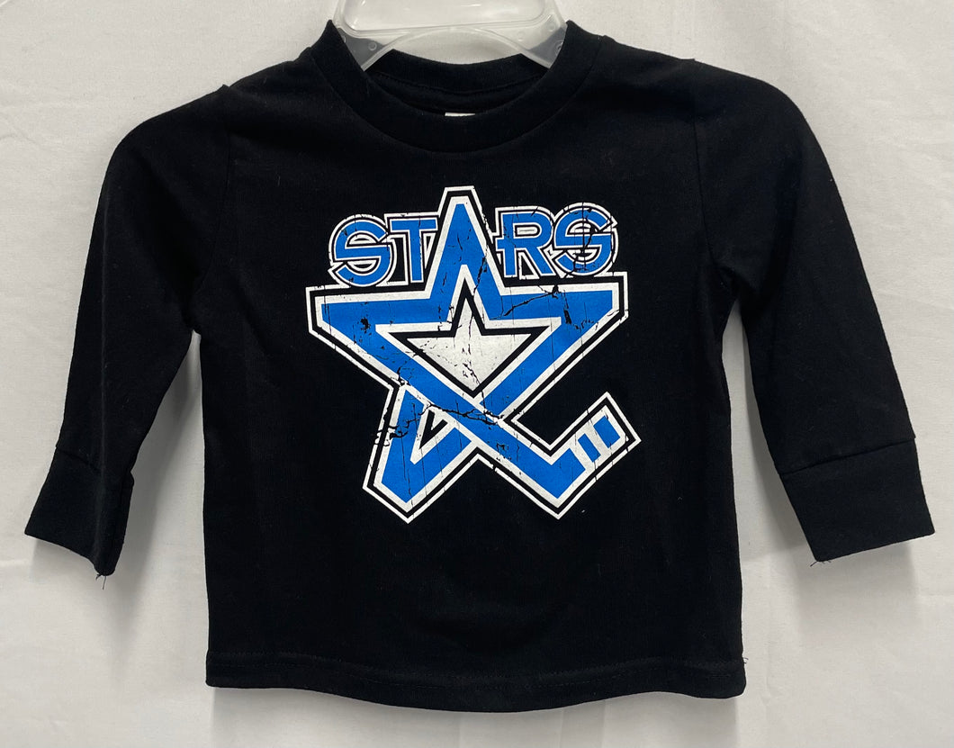 Toddler Black Distressed Logo Long Sleeve Tee