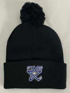 Black Logo Pom Beanie