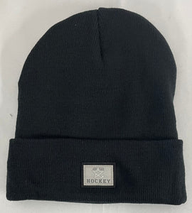 Black Stars Hockey Gray Patch Beanie