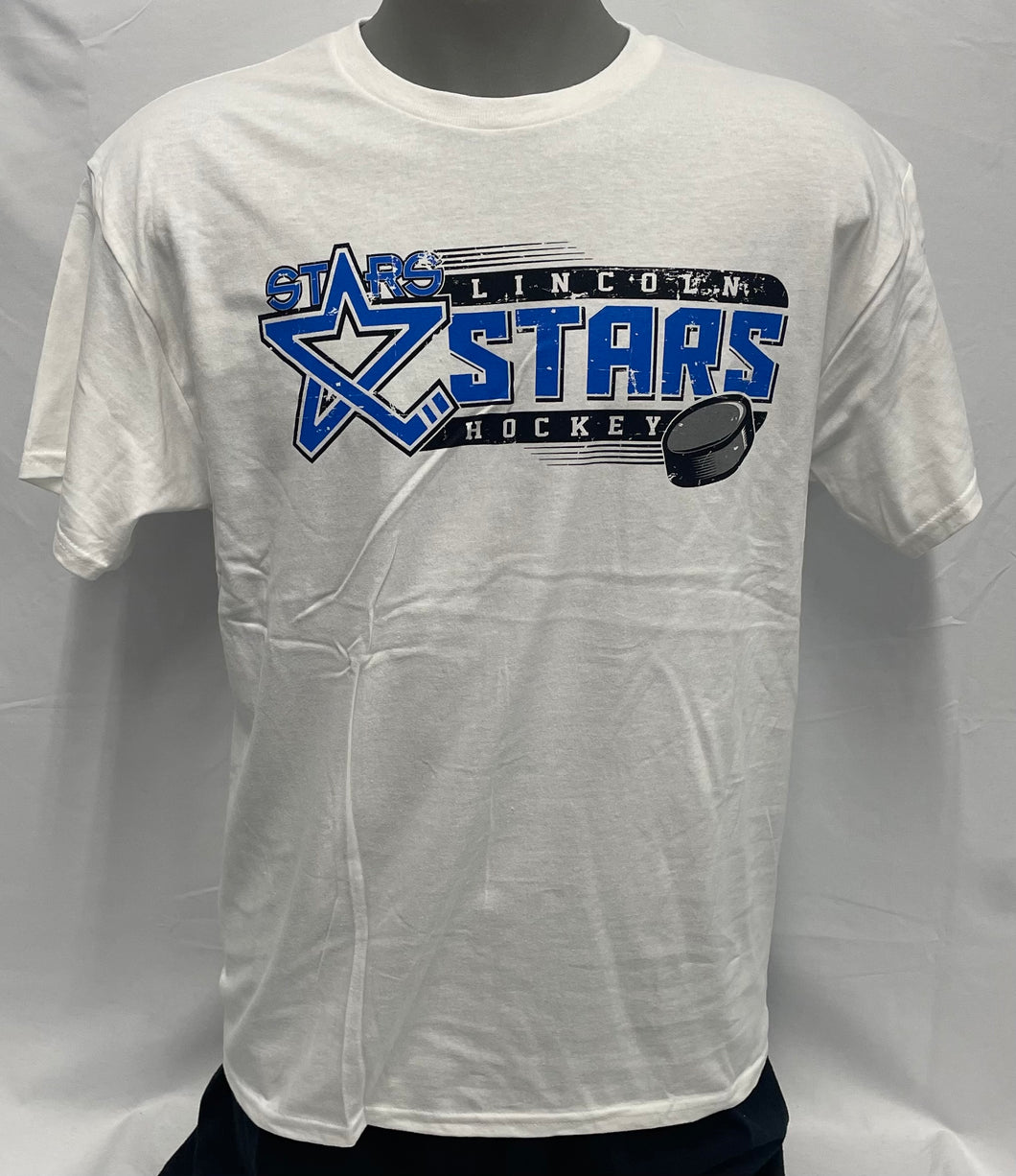 White Lincoln Stars Hockey+Puck T-shirt