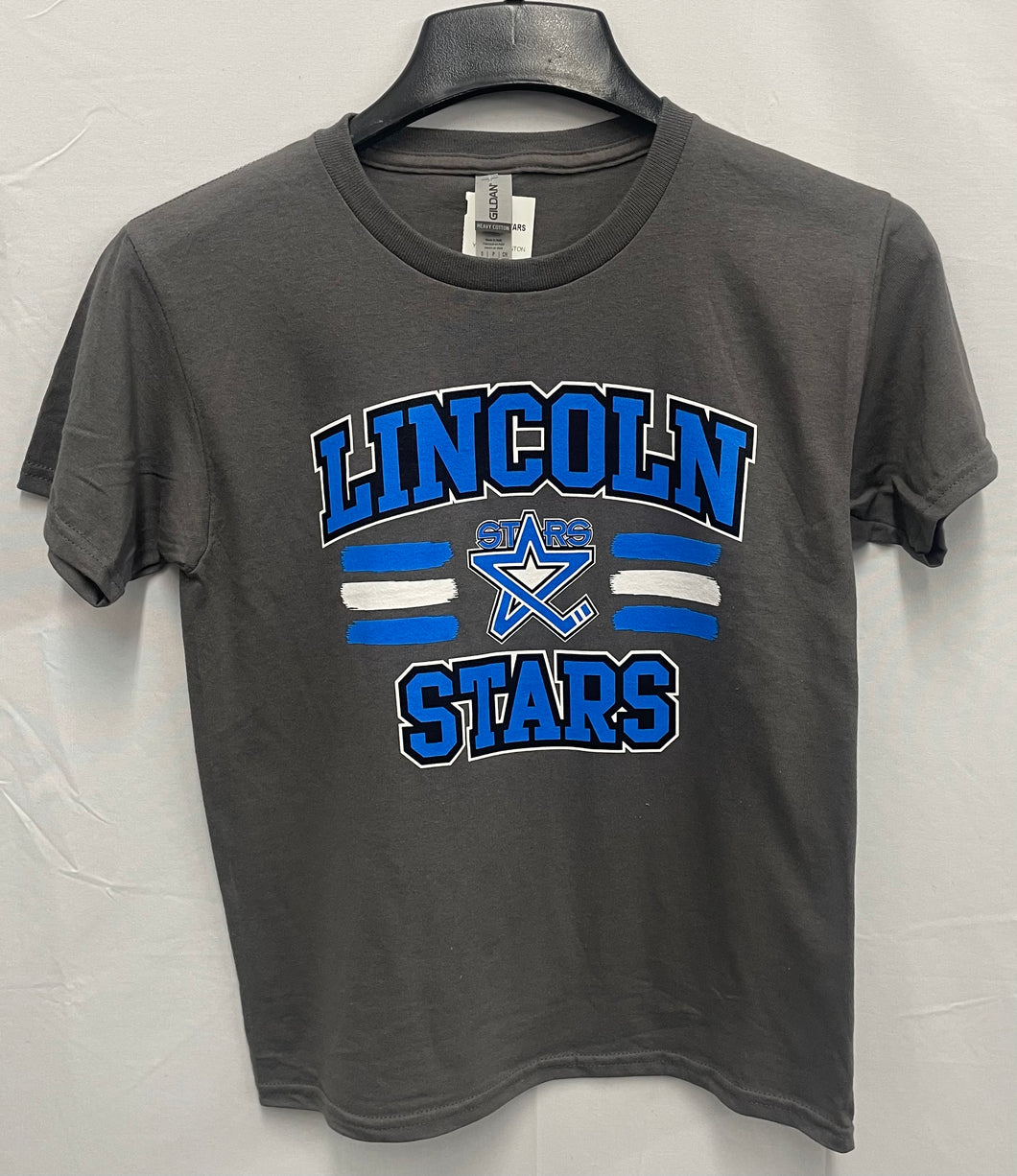 Youth Charcoal Lincoln Stars 3 Stripe T-shirt