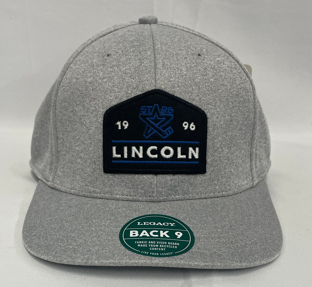 Heather Gray Lincoln Stars Black Patch Adjustable Hat