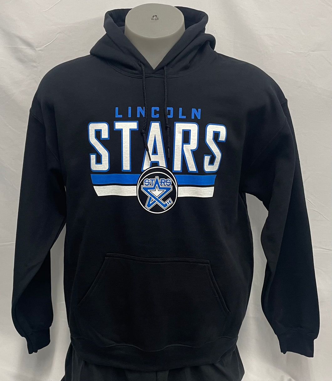 Black Lincoln Stars+Logo Puck Hoodie