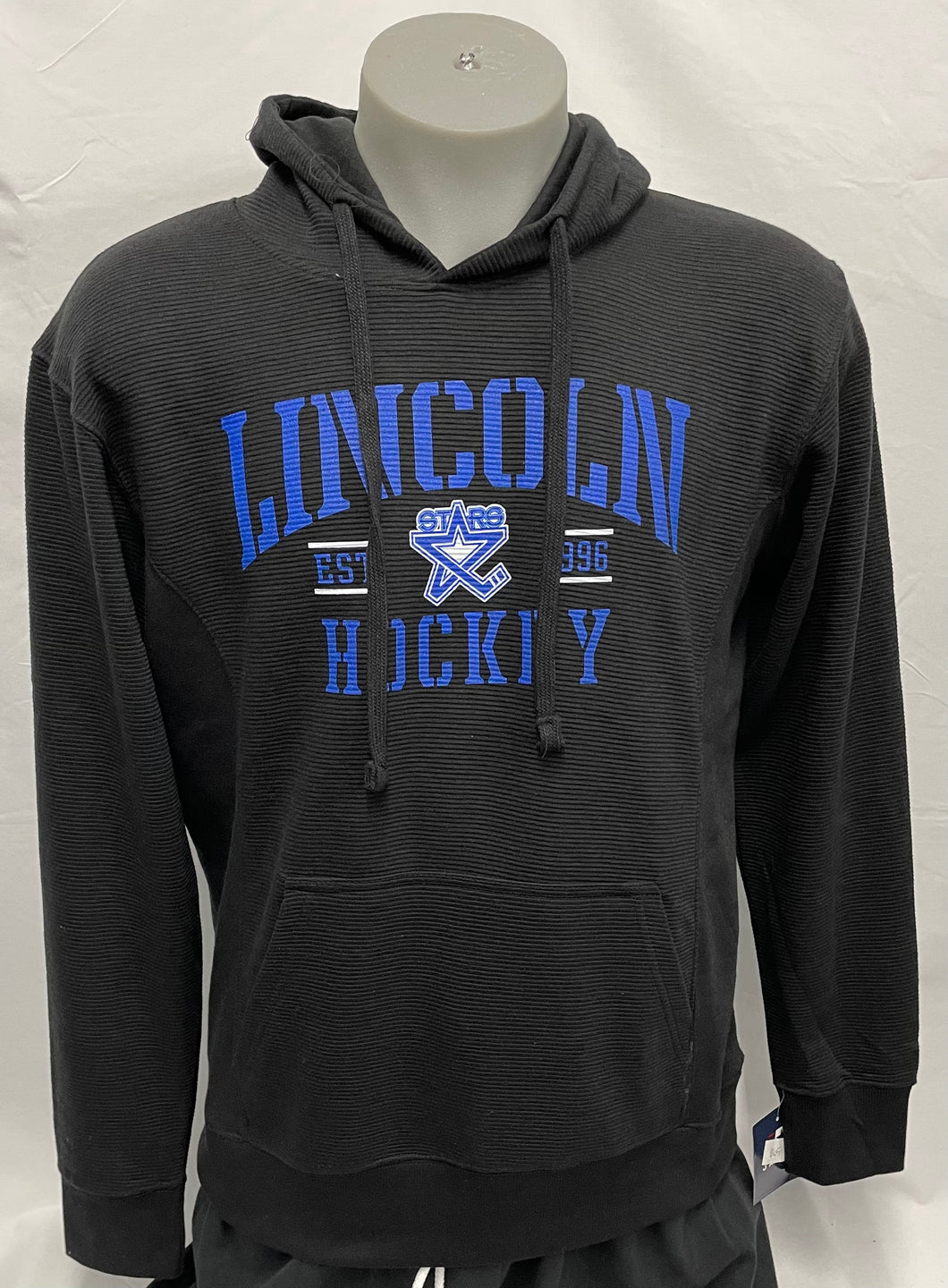 Black Lincoln Hockey Ripple Hoodie