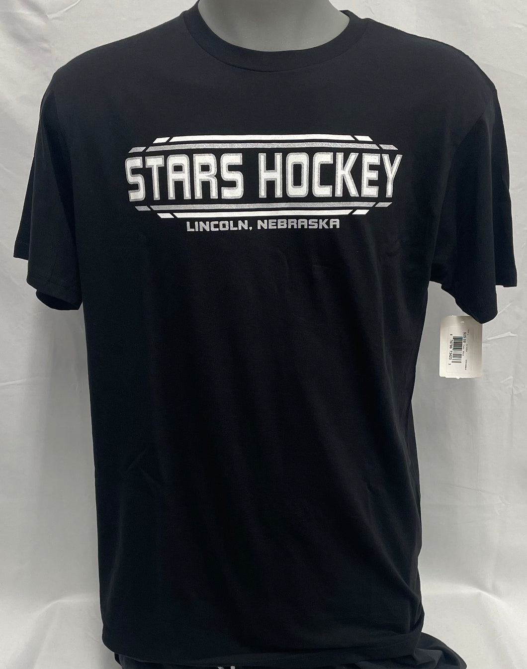 Black Stars Hockey with Silver & White T-shirt