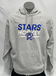 Gray Stars Hockey Logo Overlap Hoodie