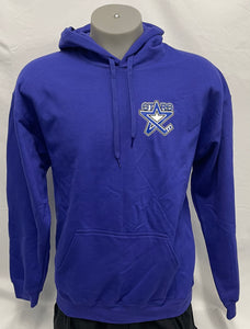 Blue Left Chest Logo Hoodie with American Flag On Back