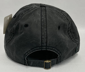 Faded Black Lincoln Star Leather Patch Adjustable Hat