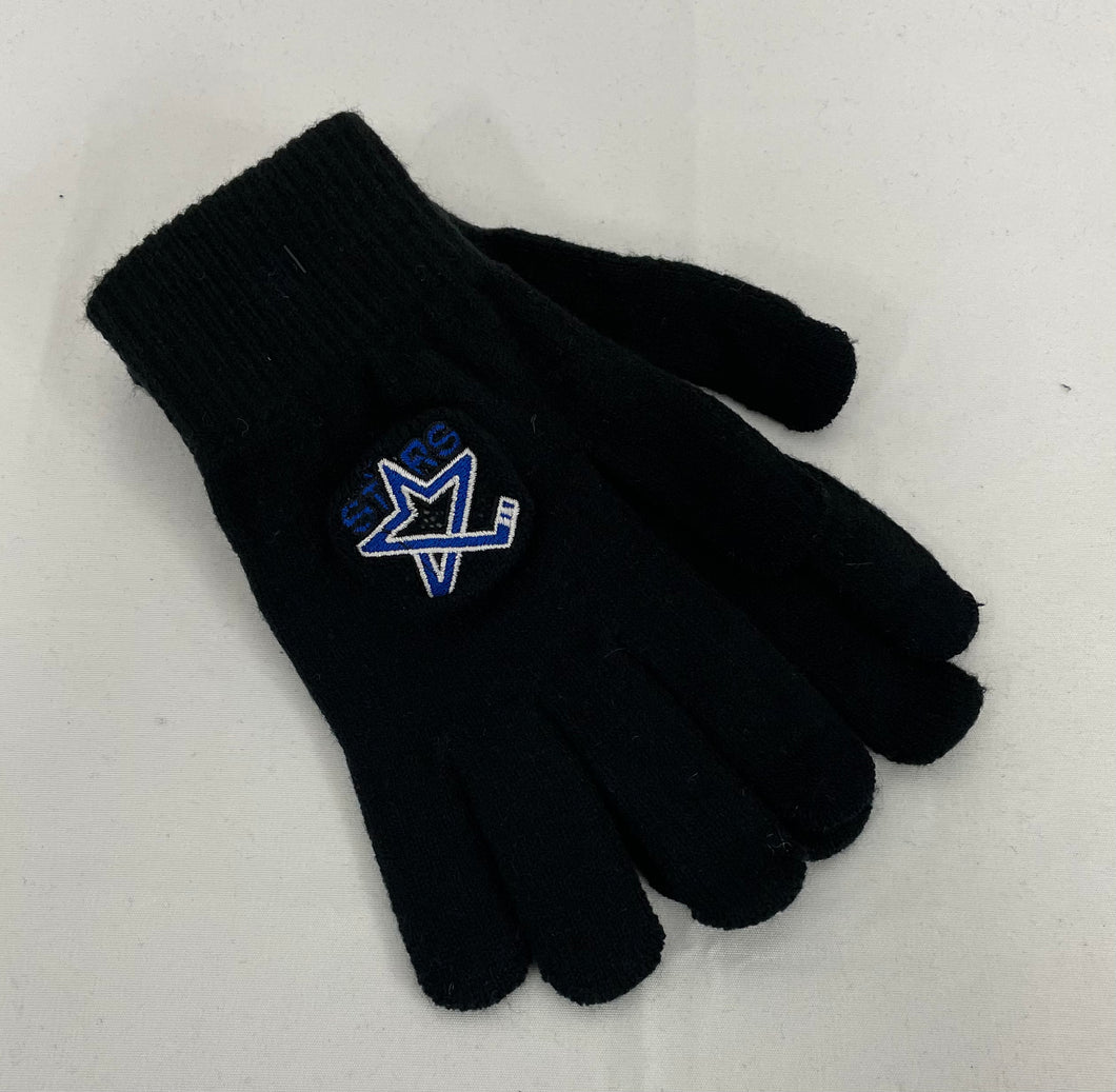 Black Logo Knit Gloves