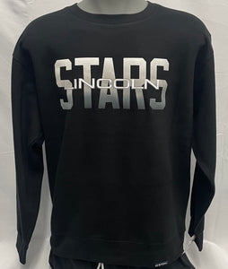 Black Lincoln Stars Felt Design Crewneck