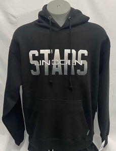 Black Lincoln Stars Felt Design Hoodie