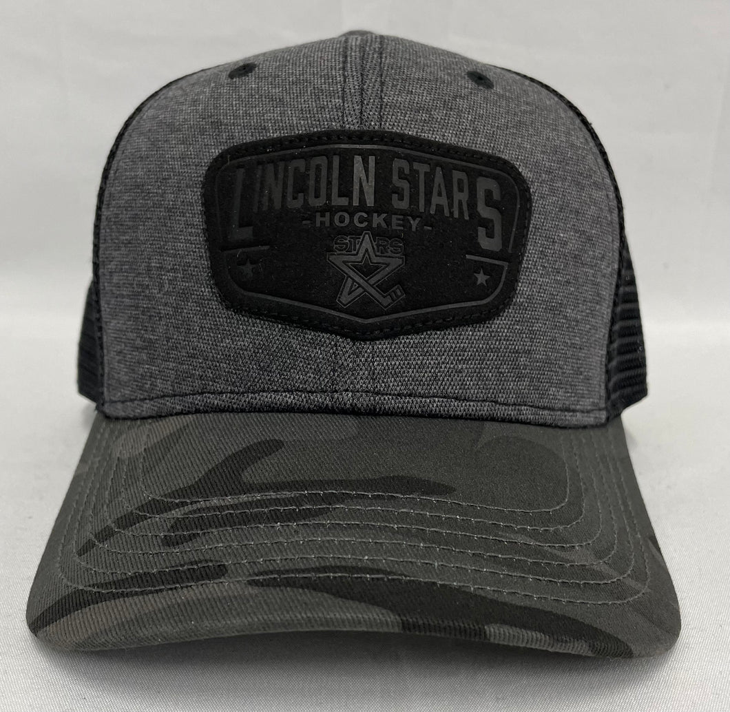 Gray and Camo/Black Mesh Patch Adjustable Hat