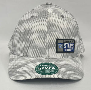 White and Gray Camo Off Set Patch Adjustable Hat