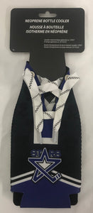 Black and Blue Hockey Lace Bottle Koozie