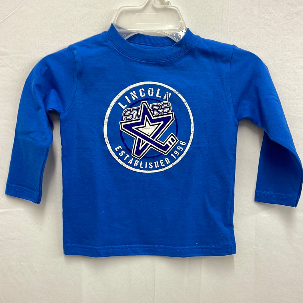Toddler Blue Lincoln Stars Established 1996 Long Sleeve Tee