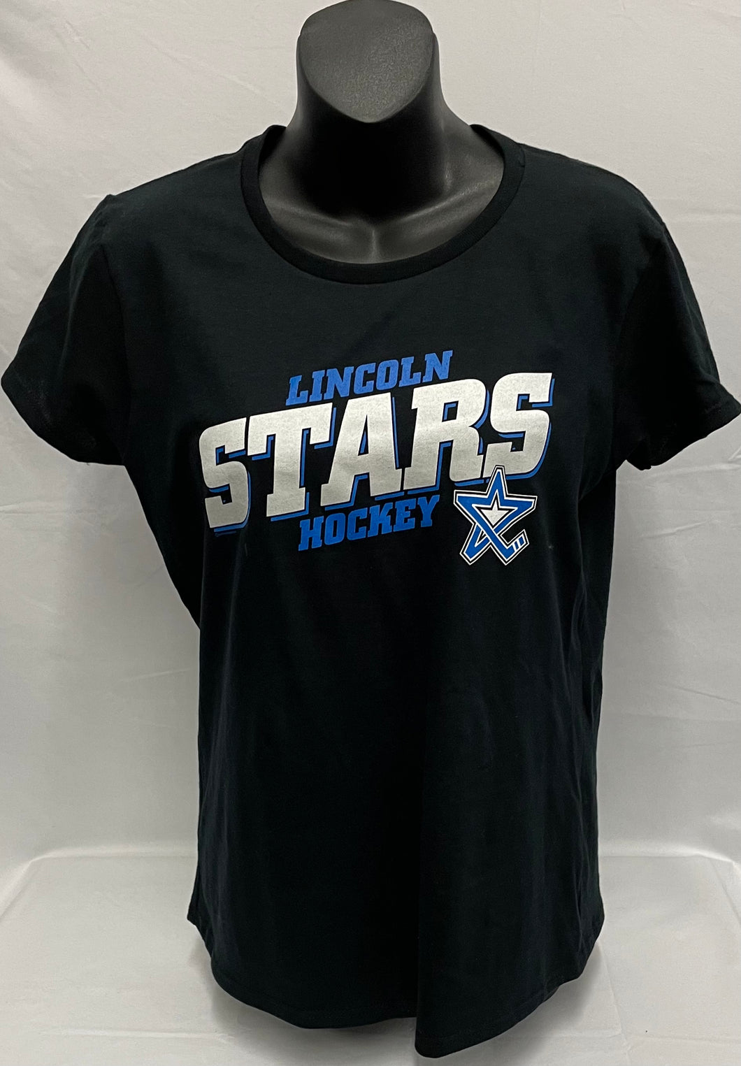 Women's Black Lincoln Stars Hockey Tee