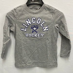 Youth Gray Arch Lincoln Hockey Long Sleeve Tee