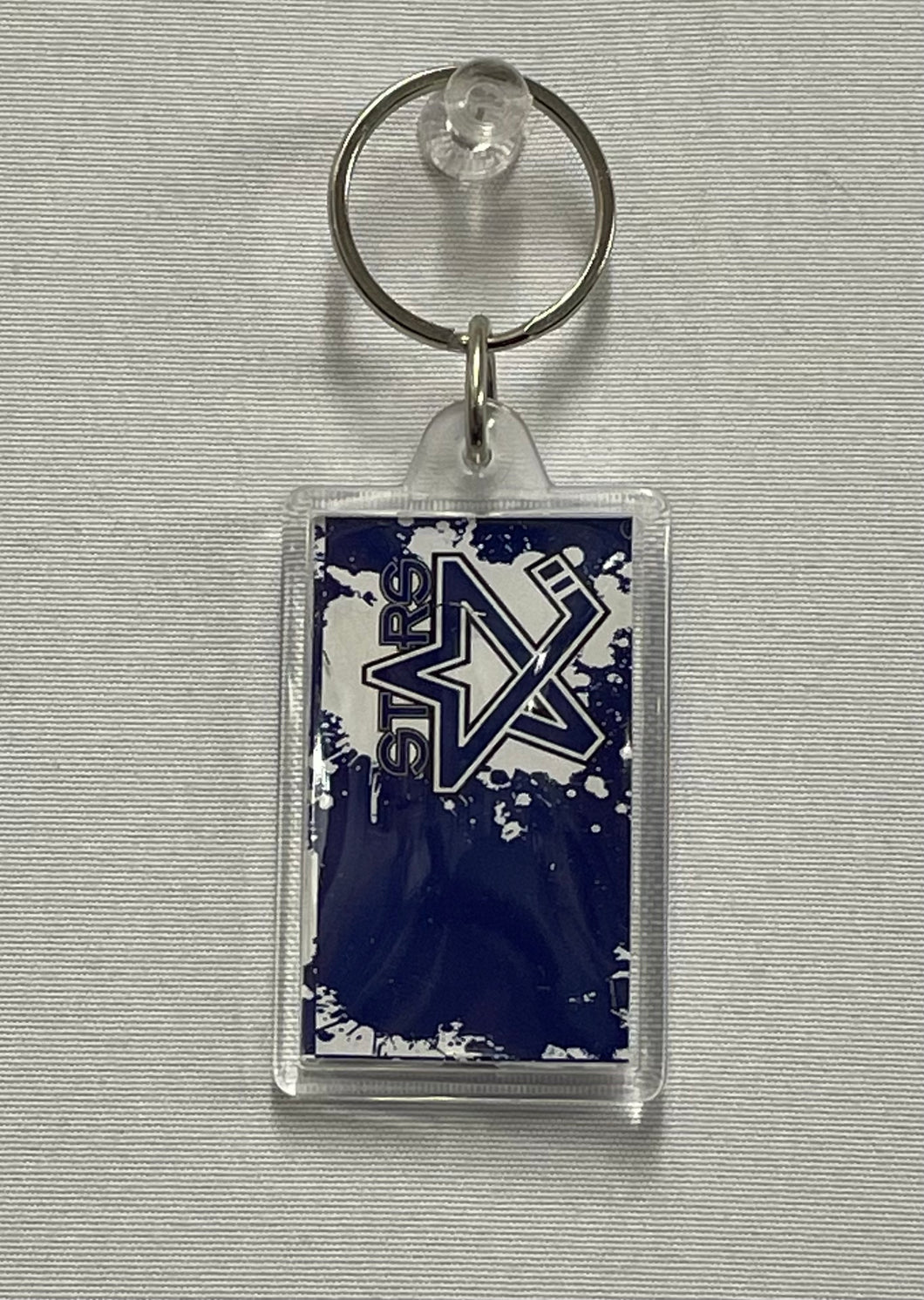 Blue Splatter Design Rectangle Keychain