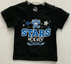 Toddler Black Stars Hockey Sticks Tee